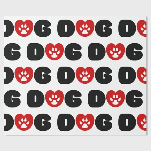 Hunde Liebe Herz Geschenkpapier (Flach)