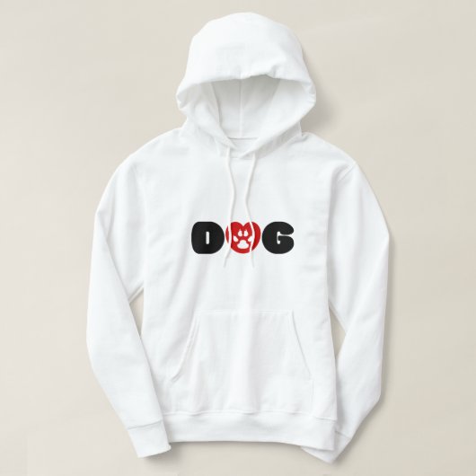 Hunde Liebe Herz Hoodie (Design vorne)