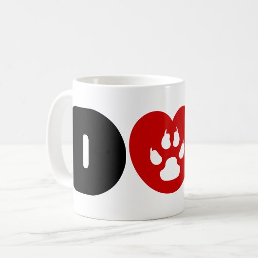 Hunde Liebe Herz Kaffeetasse (Vorderseite Links)