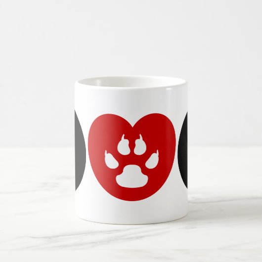 Hunde Liebe Herz Kaffeetasse (Mittel)