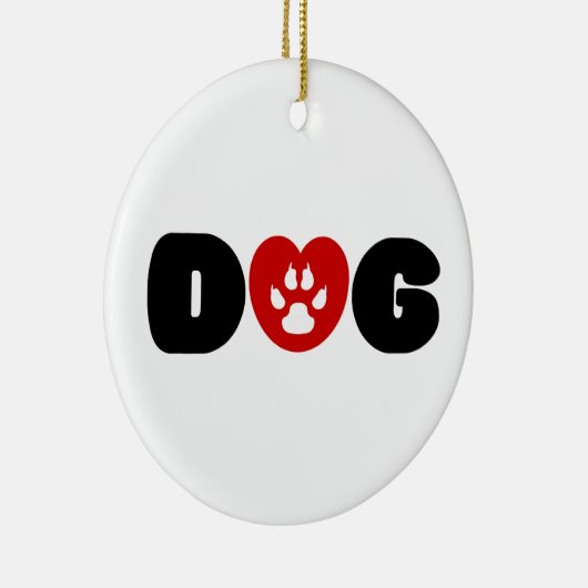 Hunde Liebe Herz Keramik Ornament (Rechts)
