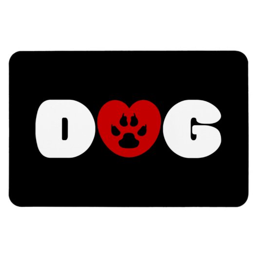 Hunde Liebe Herz Magnet (Horizontal)