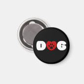 Hunde Liebe Herz Magnet (Vorderseite/Rückseite)