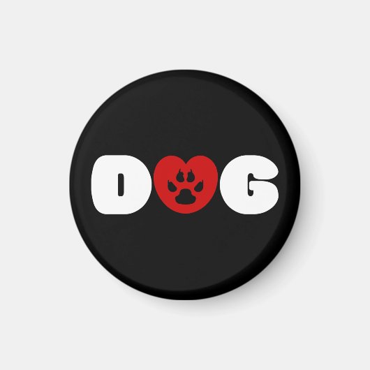 Hunde Liebe Herz Magnet (Vorne)