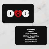 Hunde Liebe Herz Visitenkarte (Vorne/Hinten)