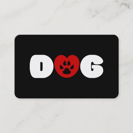 Hunde Liebe Herz Visitenkarte (Vorderseite)