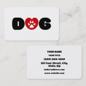 Hunde Liebe Herz Visitenkarte (Vorne/Hinten)