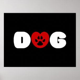 Hunde Liebe Herzplakat Poster