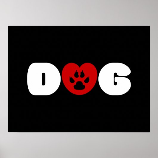 Hunde Liebe Herzplakat Poster (Vorne)