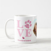 Hunde LIEBE Herzstück Foto Personalisiertes Hausti Kaffeetasse (Links)