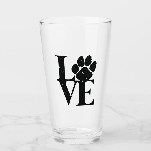 Hunde Liebe Hunde Glas (Vorderseite)
