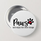Hunde-Liebe Inspiration Zitat Button (Vorne & Hinten)
