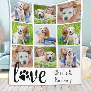 Hunde LIEBE Personalisiert Haustier 9 Fotomaterial Fleecedecke