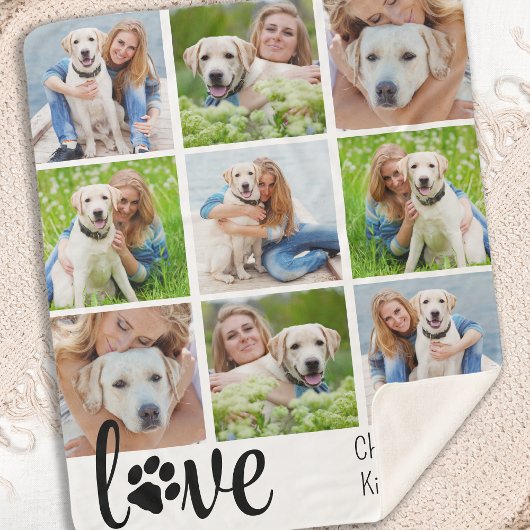 Hunde LIEBE Personalisiert Haustier 9 Fotomaterial Sherpadecke