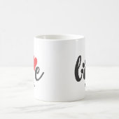 Hunde Liebe Pet Paw Print & Heart Individuelle Nam Kaffeetasse (Mittel)