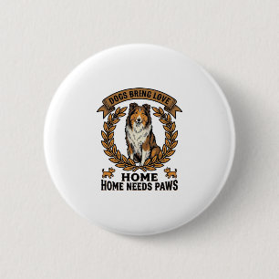Hunde-Liebe-Shirt Vintage-Gravur Lorbeer-Design_1 Button