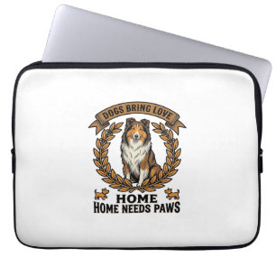 Hunde-Liebe-Shirt Vintage-Gravur Lorbeer-Design_1 Laptopschutzhülle