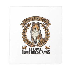 Hunde-Liebe-Shirt Vintage-Gravur Lorbeer-Design_1 Notizblock