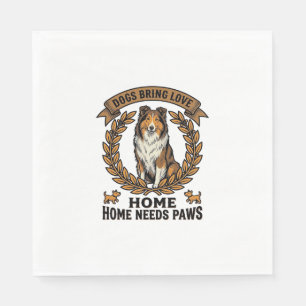 Hunde-Liebe-Shirt Vintage-Gravur Lorbeer-Design_1 Serviette