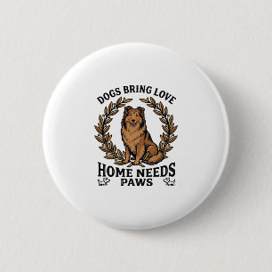 Hunde-Liebe-Shirt Vintage-Gravur Lorbeer-Design (2 Button