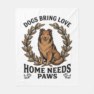 Hunde-Liebe-Shirt Vintage-Gravur Lorbeer-Design (2 Fleecedecke