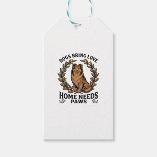 Hunde-Liebe-Shirt Vintage-Gravur Lorbeer-Design (2 Geschenkanhänger
