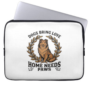 Hunde-Liebe-Shirt Vintage-Gravur Lorbeer-Design (2 Laptopschutzhülle