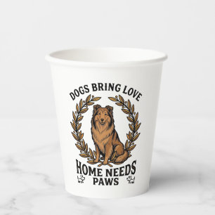 Hunde-Liebe-Shirt Vintage-Gravur Lorbeer-Design (2 Pappbecher