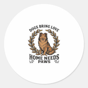 Hunde-Liebe-Shirt Vintage-Gravur Lorbeer-Design (2 Runder Aufkleber