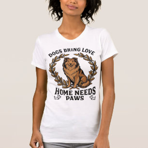 Hunde-Liebe-Shirt Vintage-Gravur Lorbeer-Design (2 T-Shirt