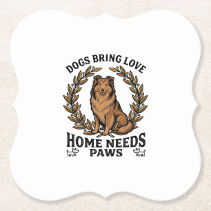 Hunde-Liebe-Shirt Vintage-Gravur Lorbeer-Design (2 Untersetzer