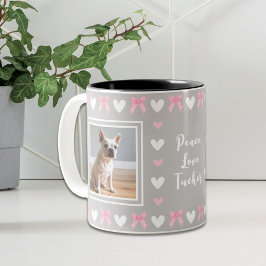 Hunde lieben Graues 2 Foto Zweifarbige Tasse