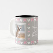 Hunde lieben Graues 2 Foto Zweifarbige Tasse (Vorderseite Links)