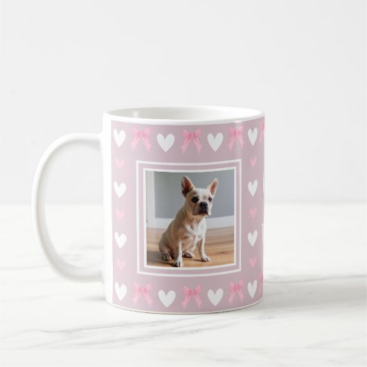 Hunde lieben Rosa 2 Foto Kaffeetasse (Links)