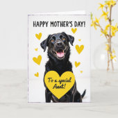 Hunde Lieben Tante Muttertag Karte (Gelbe Blume)