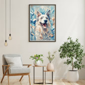 Hunde lieben Wand Art/ blauer Ton [2/3] Poster