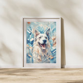 Hunde lieben Wand Art/ blauer Ton [2/3] Poster