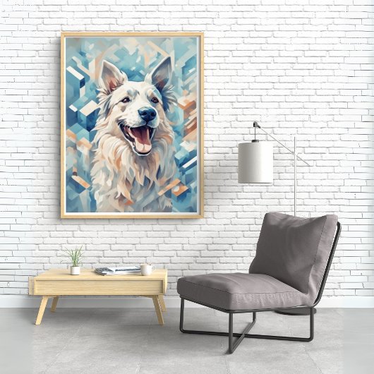 Hunde lieben Wand Art/ blauer Ton [2/3] Poster