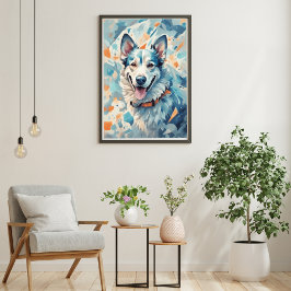 Hunde lieben Wand Art/ Blauer Ton [3/3] Poster