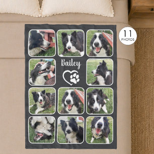 Hunde-Liebhaber 11 Foto-Collage Benutzerdefinierte Fleecedecke
