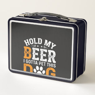 Hunde-Liebhaber halt mein Bier Metall Brotdose