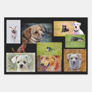 Hunde-Liebhaber Hunde Kunst-Verpackungs-Bastelpapi Geschenkpapier Set