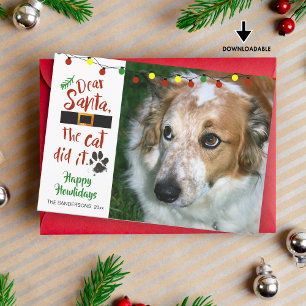 Hunde-Liebhaber, "Lieber Weihnachtsmann, die Katze Feiertagskarte