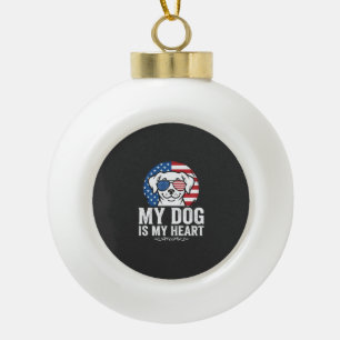 Hunde Liebhaber Mein Hund Ist Mein Herz Keramik Kugel-Ornament