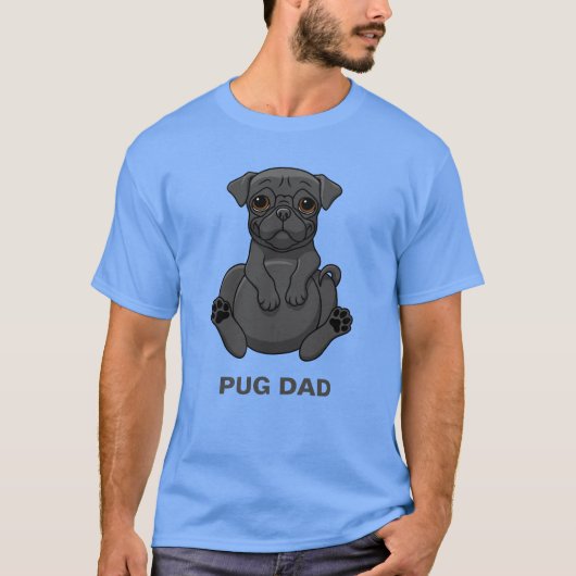 Hunde Liebhaber Niedlicher Fett Schwarzer Mops Vat T-Shirt (Vorderseite)