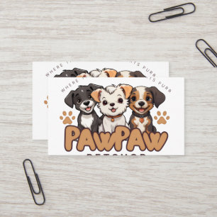 Hunde-Liebhaber "Paw Paw Pet Shop" Kissen Visitenkarte
