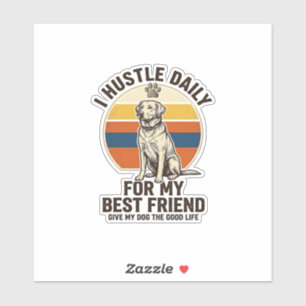 Hunde-Liebhaber-Shirt Vintage-Gravur Hart arbeiten Aufkleber