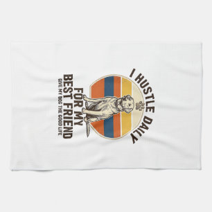 Hunde Liebhaber Shirt Vintage Gravur Hart Arbeiten Geschirrtuch