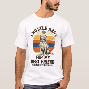 Hunde-Liebhaber-Shirt Vintage-Gravur Hart arbeiten T-Shirt