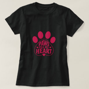 Hunde-Liebhaber-T-Shirt - Pfotenabdruck-Geschenk f T-Shirt